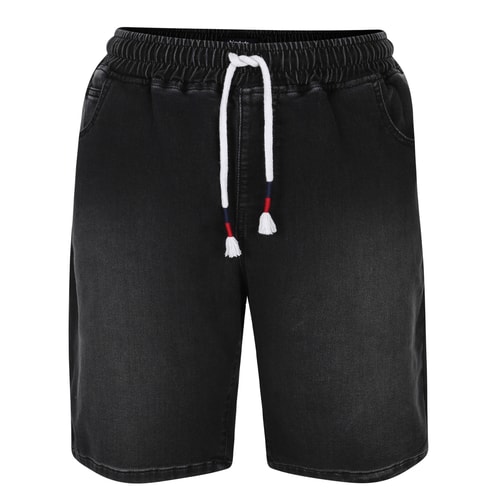 Bigdude elastische Taille Stretch-Denim-Shorts Schwarz